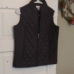 IActive Black Full Zip Quilted Outdoor Vest with Pockets Size Small